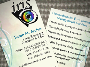 Iris Waste Diversion Business Cards